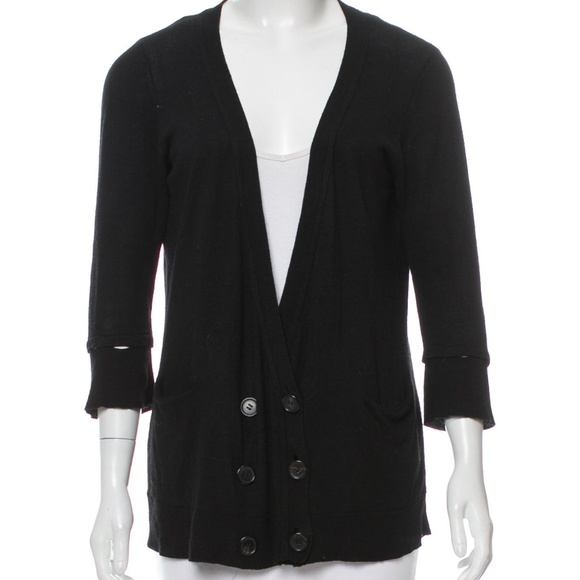 ADAM LIPPES KNIT DOUBLE-BREASTED CARDIGAN - Picture 1 of 3